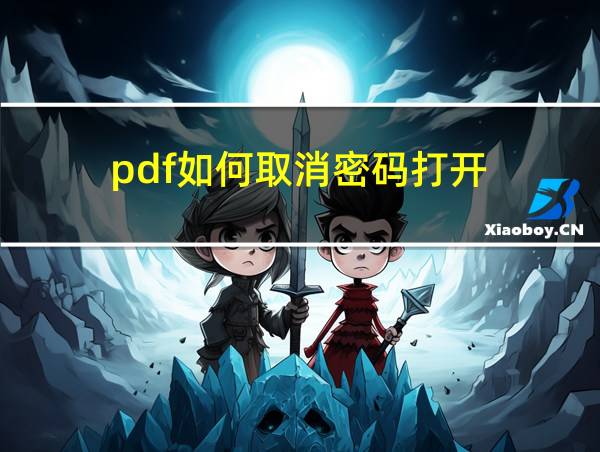 pdf如何取消密码打开的相关图片