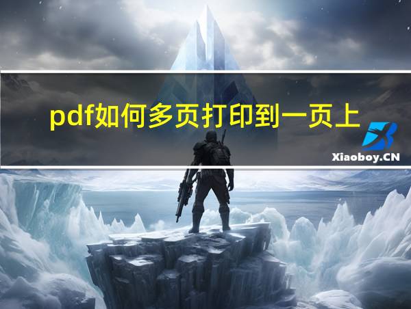 pdf如何多页打印到一页上的相关图片