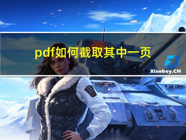 pdf如何截取其中一页的相关图片