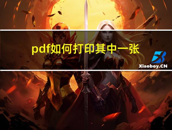 pdf如何打印其中一张的相关图片