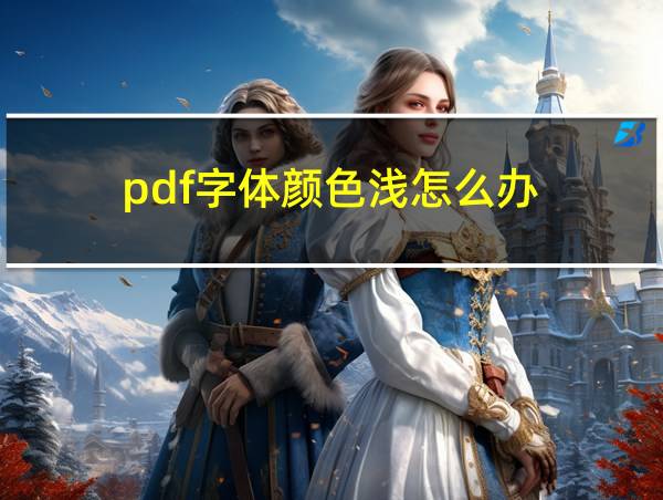 pdf字体颜色浅怎么办的相关图片