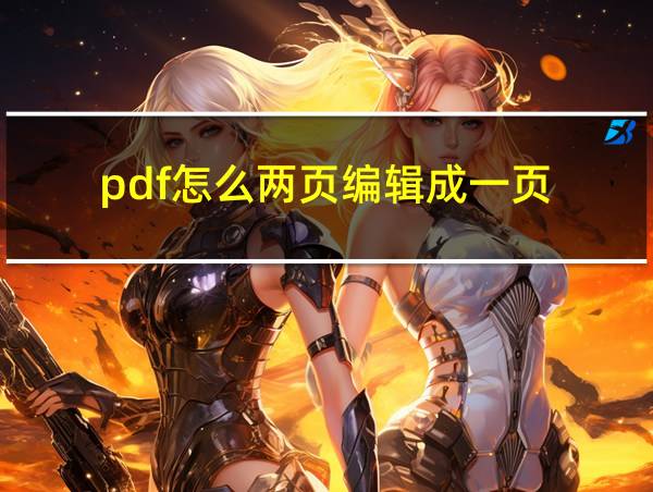 pdf怎么两页编辑成一页的相关图片