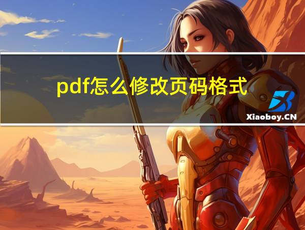 pdf怎么修改页码格式的相关图片