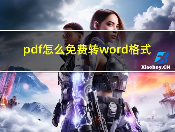 pdf怎么免费转word格式的相关图片