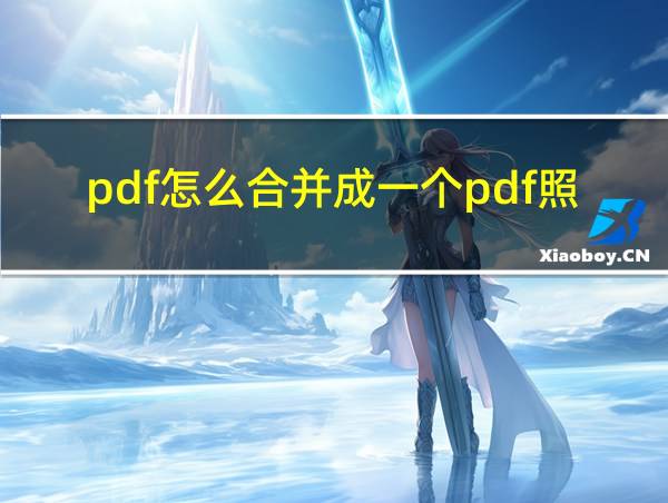 pdf怎么合并成一个pdf照片的相关图片