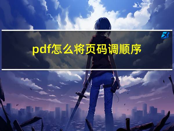 pdf怎么将页码调顺序的相关图片