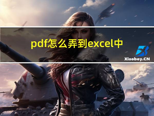 pdf怎么弄到excel中的相关图片