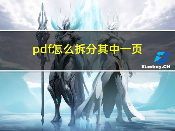 pdf怎么拆分其中一页的相关图片