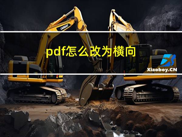 pdf怎么改为横向的相关图片