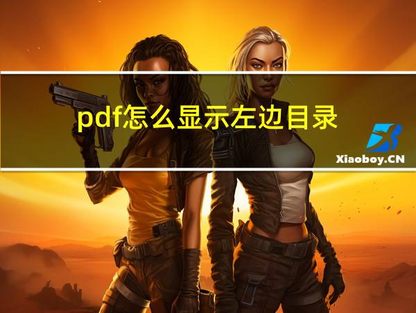 pdf怎么显示左边目录的相关图片