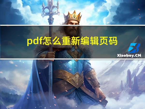 pdf怎么重新编辑页码的相关图片