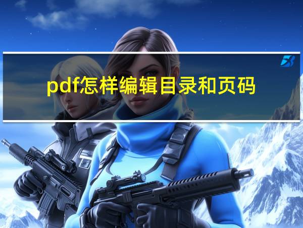 pdf怎样编辑目录和页码的相关图片