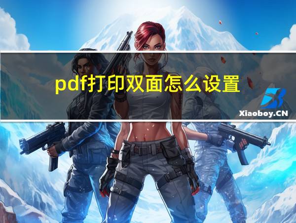 pdf打印双面怎么设置的相关图片