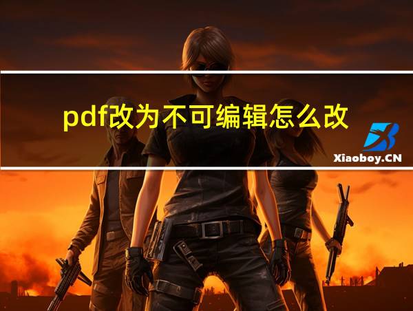 pdf改为不可编辑怎么改的相关图片