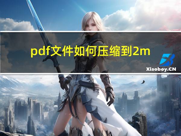 pdf文件如何压缩到2m的相关图片