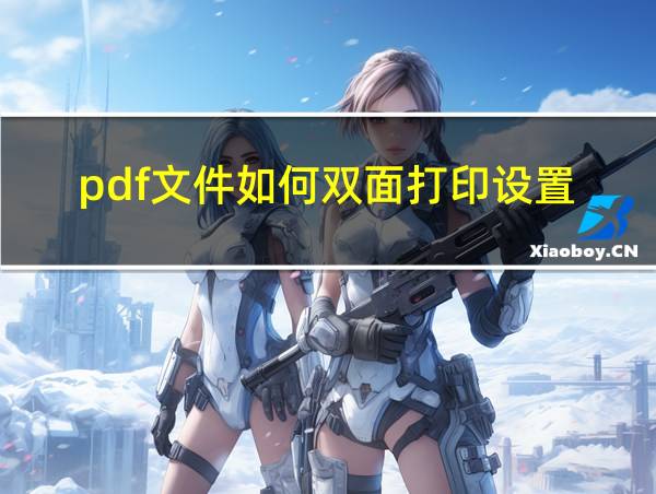 pdf文件如何双面打印设置的相关图片