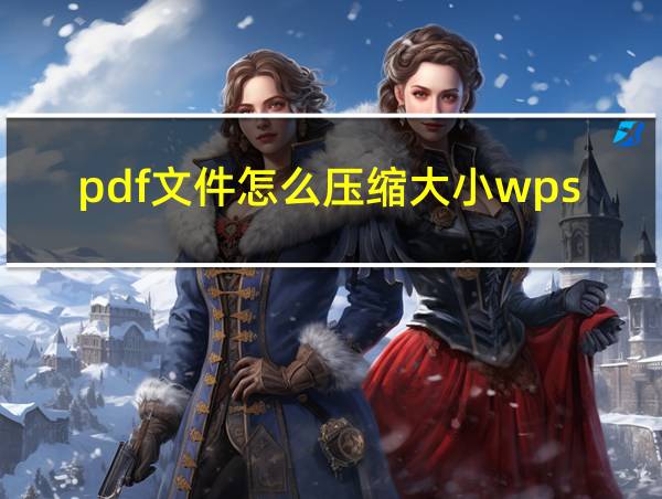 pdf文件怎么压缩大小wps里的相关图片