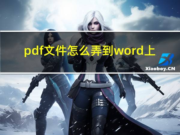 pdf文件怎么弄到word上的相关图片