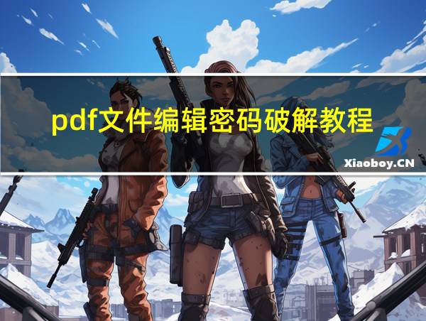 pdf文件编辑密码破解教程的相关图片