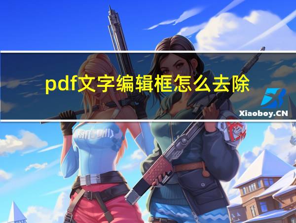 pdf文字编辑框怎么去除的相关图片