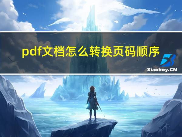 pdf文档怎么转换页码顺序的相关图片