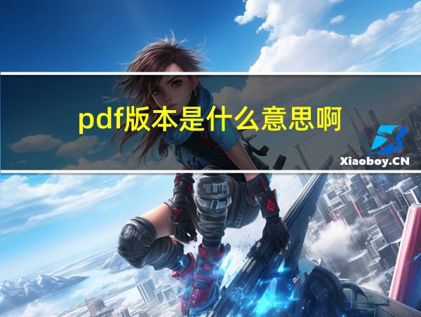 pdf版本是什么意思啊的相关图片