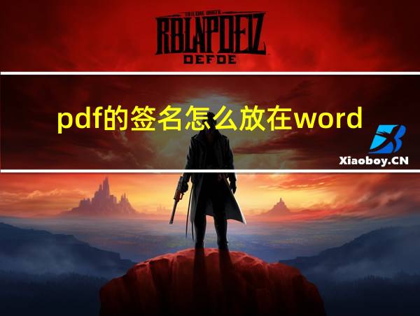 pdf的签名怎么放在word的相关图片