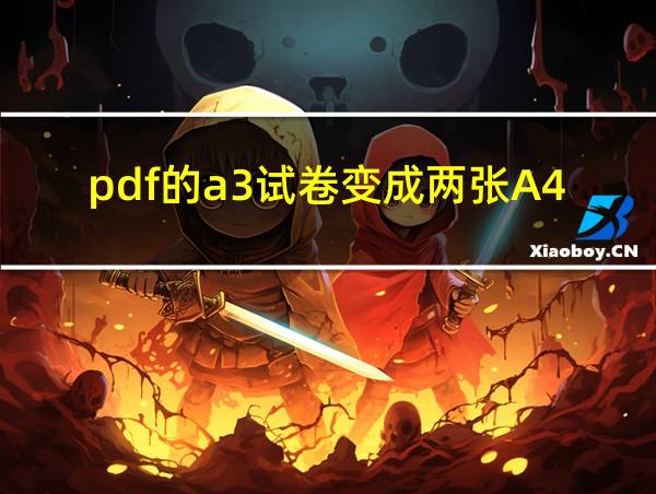 pdf的a3试卷变成两张A4的相关图片