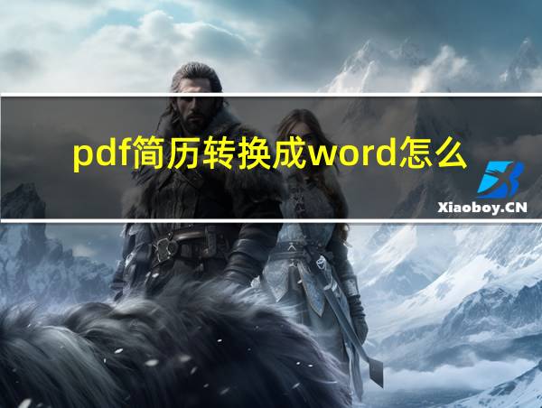 pdf简历转换成word怎么修改的相关图片