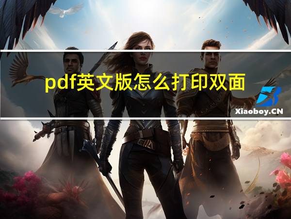 pdf英文版怎么打印双面的相关图片