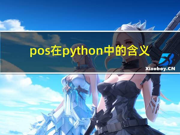 pos在python中的含义及用法的相关图片