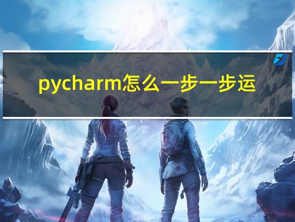 pycharm怎么一步一步运行的相关图片