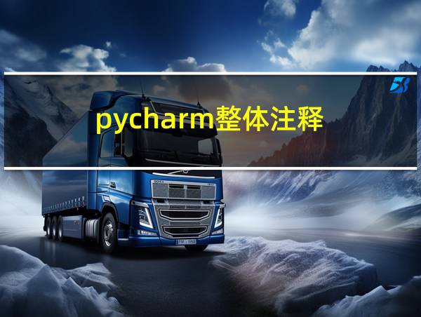 pycharm整体注释的相关图片