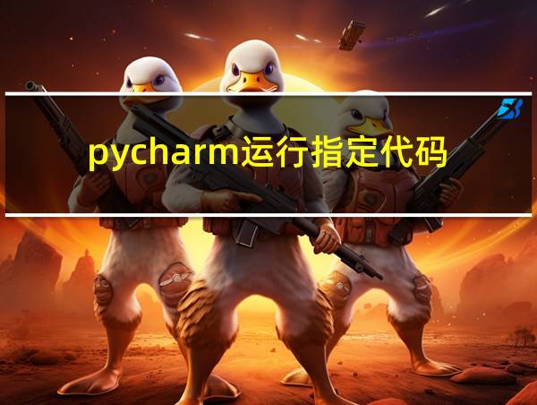 pycharm运行指定代码的相关图片