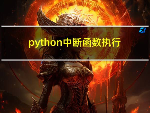 python中断函数执行的相关图片