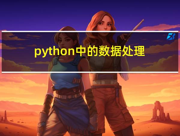 python中的数据处理的相关图片