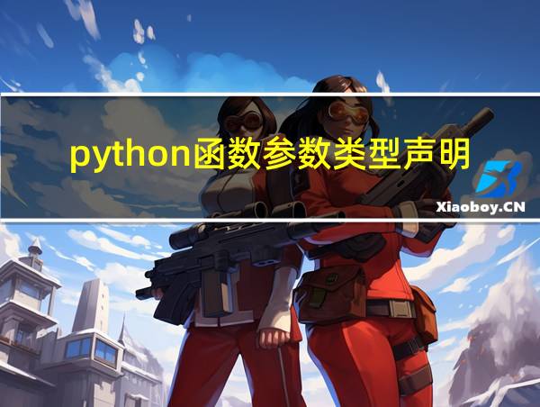 python函数参数类型声明的相关图片