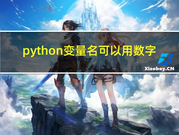 python变量名可以用数字吗的相关图片