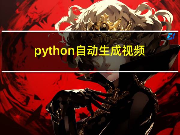 python自动生成视频的相关图片