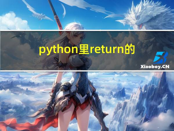 python里return的用法的相关图片