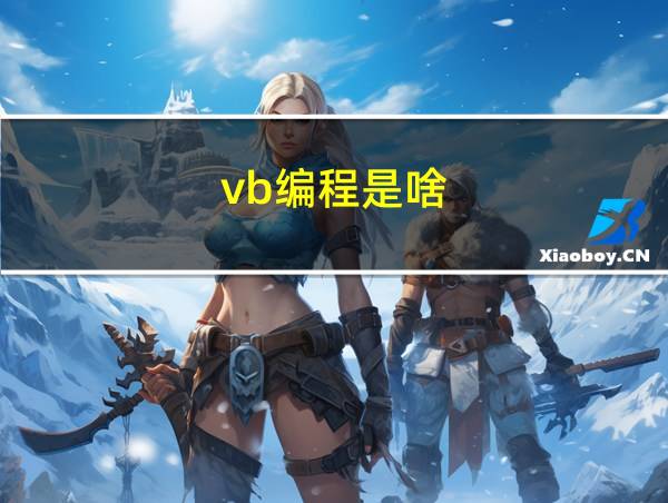 vb编程是啥的相关图片