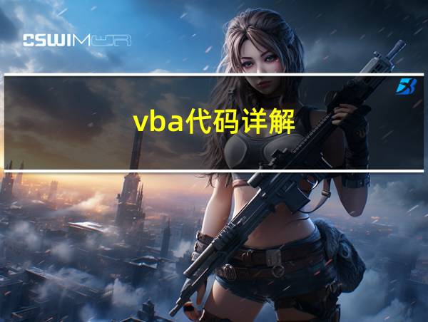 vba代码详解的相关图片