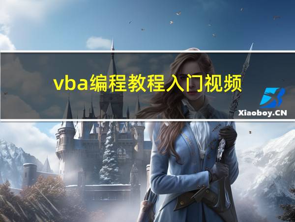 vba编程教程入门视频的相关图片