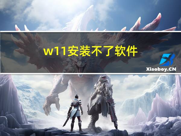 w11安装不了软件的相关图片