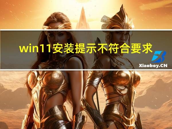 win11安装提示不符合要求的相关图片