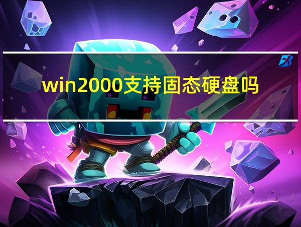 win2000支持固态硬盘吗的相关图片