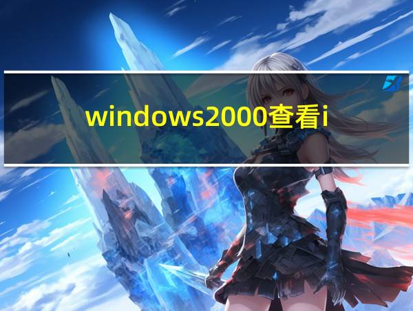 windows2000查看ip地址的相关图片