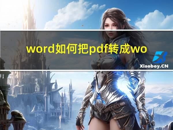 word如何把pdf转成word的相关图片