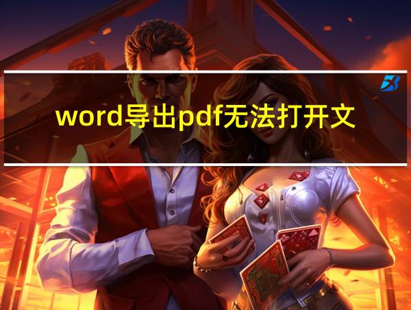 word导出pdf无法打开文件的相关图片