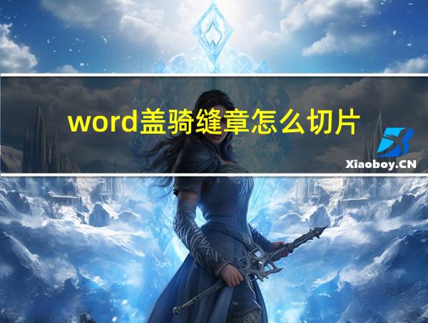 word盖骑缝章怎么切片的相关图片